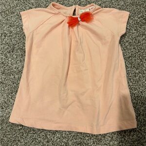 Zara Peach Tee with Orange Bow